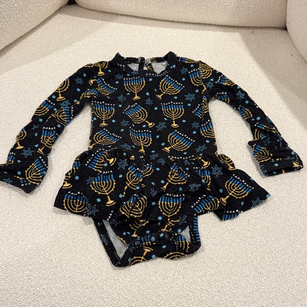 Bums & Roses Baby Hanukkah Bodysuit Dress